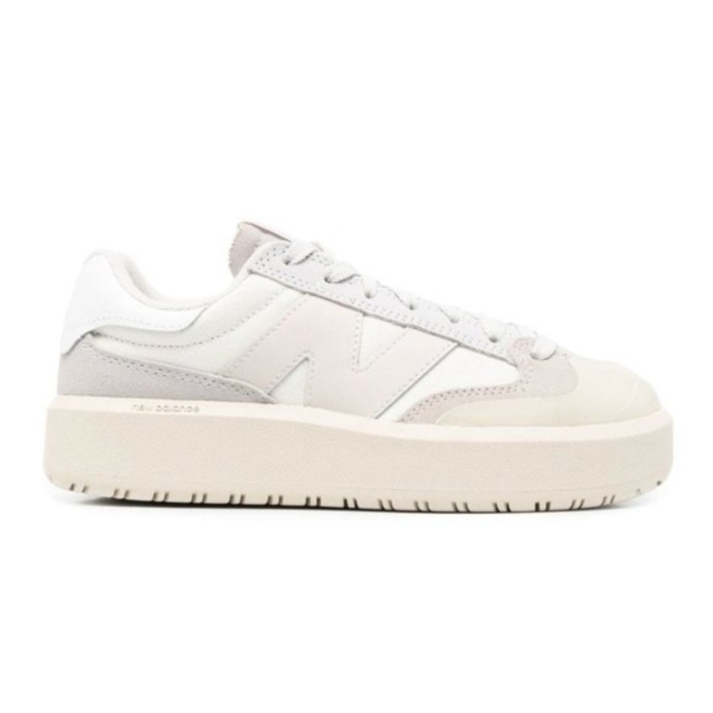 New Balance Women’s White and Light Gray Platform Sneakers